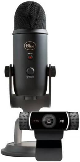 Logitech Blue Yeti USB Microphone + Logitech C922 Pro HD Webcam - Black - eBuy UAE